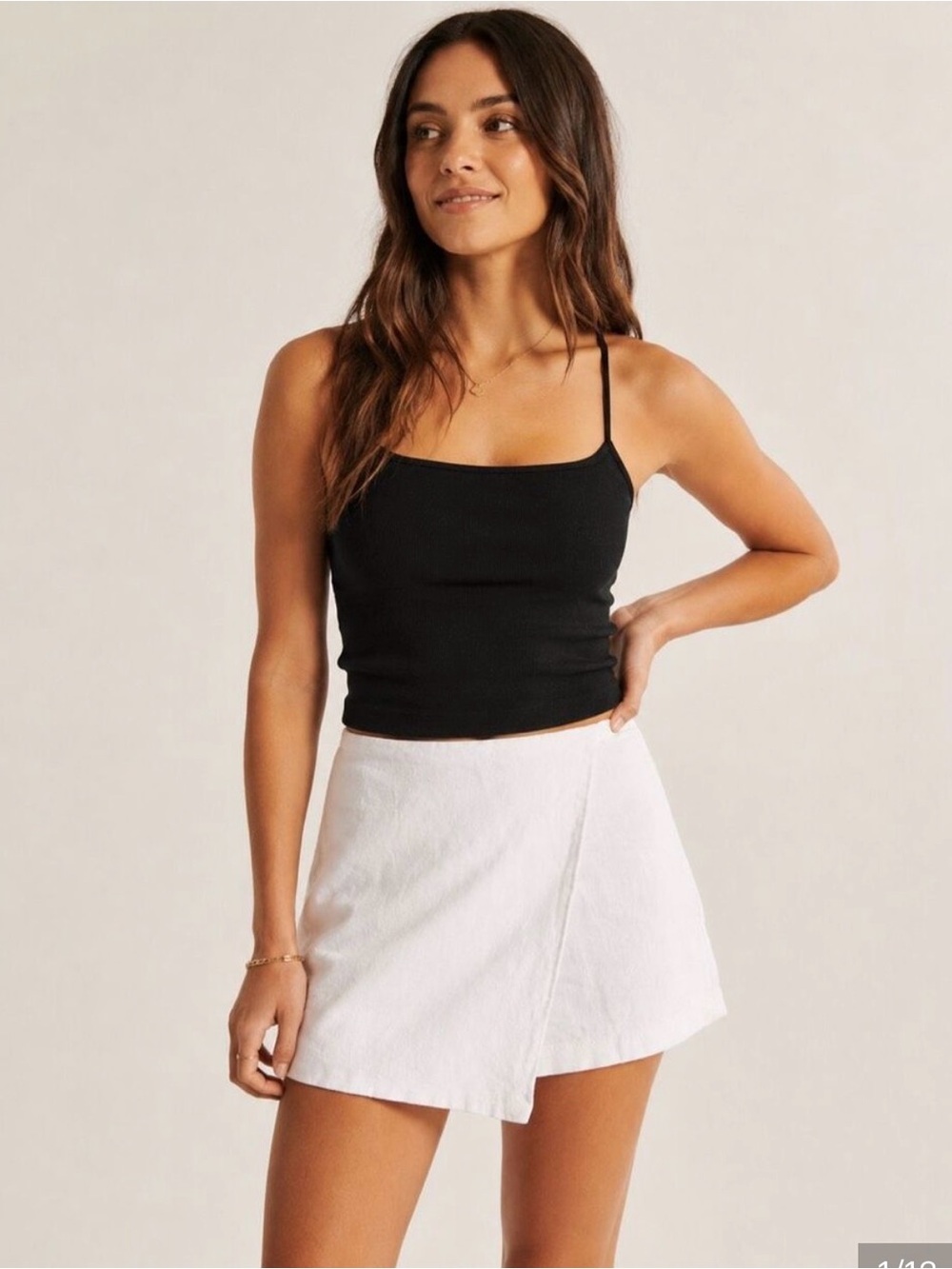 Abercrombie & Fitch White Linen Wrap Mini Skirt Skort- Women